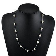 Women Jewelry Pendant Chain Pearl Choker Chunky Statement Bib Collar Necklace N2