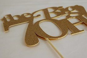 All About Details Gold The Big 7OH! Cake Topper