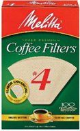 No. 4 Cone Natural Brown Paper Coffee Filter