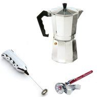 Stovetop Espresso Maker With Cordless Milk Frother and Thermometer