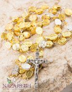 Silver Gold Jerusalem Crosses Rosary Metal Beads Catholic Crucifix Holy Land N2
