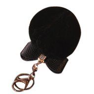 AutumnFall Rabbit Fur Ball Plush Car Keychain Handbag Key Ring Key Pendant (Black) N10