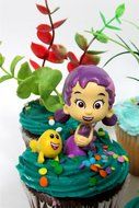 Bubble Guppies 19 Piece Birthday Cupcake Topper Set Featuring 12 Bubble Guppies 2&quot; Characters Including Gil, Bubble... N2