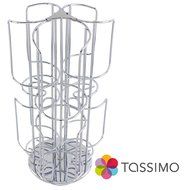 Tassimo Bosch 48 T Disc Capsule Holder - 2 Tier Chrome Refil Tower (Non Slip, 360 Base) N2