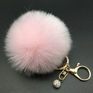 AutumnFall&reg; Fluffy Faux Rabbit Fur Ball Charm Car Keychain Handbag Key Ring (# 12) N14