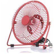 LOHOME(TM) USB Mini Fan Conditioner Desktop Mute Metal Aluminous Leaf Fan Cooler (Red) N3