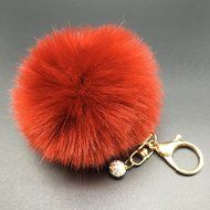 AutumnFall&reg; Fluffy Faux Rabbit Fur Ball Charm Car Keychain Handbag Key Ring (# 12) N17