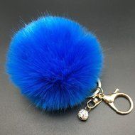 AutumnFall&reg; Fluffy Faux Rabbit Fur Ball Charm Car Keychain Handbag Key Ring (# 12) N19