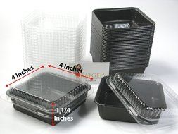 Katgely 4 Oz Ovenable Baking Mold with Lid for Cr&egrave;me Brulee or Mini Cheesecake, Pack of 50