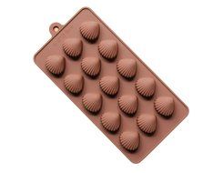 Wocuz Seashell Shaped Chocolate Candy Molds Fondant Making Pan Supplies Food-grade Silicone Mold (Size B)