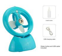 Welltop USB Handheld Humidifier Fans Rechargeable Misting fan Portable Mini fan Table Desktop Water Spray fan... N6