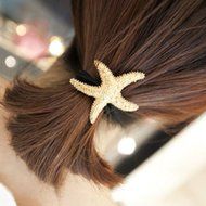New Fashion Women's Hair Accessory Gold Metal Starfish Hair Band 1pc N3