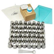 TANGCHU Russian Piping Tips 29PCS/SET Stainless Steel Large Size Icing Syringe Set DIY Coupler Nozzle 5 Pastry...
