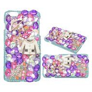 Iphone 7 Plus 5.5inch Bling Rose Gems Smartphone Cover,Yaheeda Rose Fur Ball Design 3D Handmade Rhinetstone Phone... N6