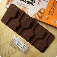 BUYBUYMALL Silicone DIY 3D Lollipop Molds with Sticks Hard Candy Molds Chocolate Molds Cake Decorations Molds...