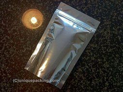 25 Pcs 4x6 Stand Up Zipper Pouches 4 Mil Freezer Bags (N-FSUP-A) 2 to 5 Oz. SILVER-SILVER