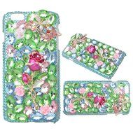 Iphone 7 Plus 5.5inch Bling Rose Gems Smartphone Cover,Yaheeda Rose Fur Ball Design 3D Handmade Rhinetstone Phone... N7