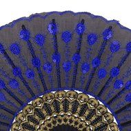 Folding Hand Fan Embroidered Sequin Wedding Prom Dance (Red) N31