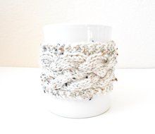 Knit Cabled Coffee Mug Cozy, Tea Cup Sweater, Mug Sleeve N2