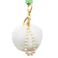 AutumnFall&reg; Imitate Rabbit Fur Ball Pearl Car Keychain Handbag Key Ring (Purple) N10