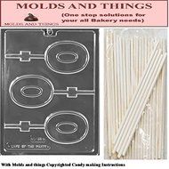 Number 0 Lolly numbers and letters Chocolate candy mold &copy; Molding Instruction+ 25 Lollipop sticks