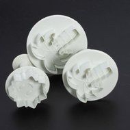 SHINA 3PCS Palm Sun Shape Fondant Cutter Set Plunger Cake Mold Mould Tool Decorating