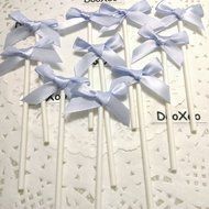 DOOXOO Purple Bowknot Baby Shower Cupcake Toppers Party Food Picks Muffin Decoration Baby Shower Party Decorations...