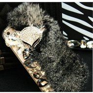 Spritech(TM) Bling Clear Phone Case For Iphone 7 Plus 5.5inch,3D Handmade Crystal Fox Pink Fur Accessary Design... N5