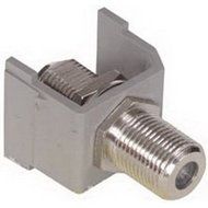 Hubbell SFFGX AV Connector, F-Type Coupler, Gold Bulkhead, F/F, Gray