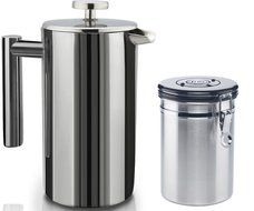 Stainless Steel French Coffee Press and Coffee Canister