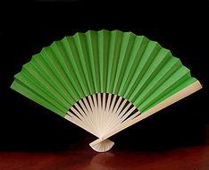 Quasimoon 9" Grass Green Paper Hand Fans for Weddings (10 Pack) by PaperLanternStore