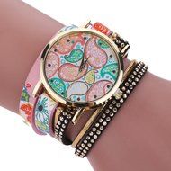 AutumnFall Women Bohemian Bracelet Woven Braided Handmade Wrap Bracelet Watch (B) N2