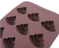 JLHua 2 PCS Emoji Funny Emotion Cake Mold Smiley Chocolate Candy Baking Mould Poop Face Random Color, 15-cavity N2