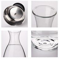 Artcome 50 Oz Heat Resistant Borosilicate Water Carafe Glass Pitcher with Stainless Steel Flow Lid