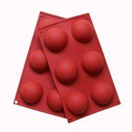 6 Holes Silicone Mold For Chocolate, Cake, Jelly, Pudding, Handmade Soap, Round Shape, Dia: 2 1/2 inches, Set... N2