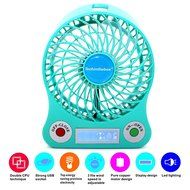 TechIntheBox LED display Portable Fan 4-inch 3 Speeds Mini USB Rechargeable Fan with LED Light Powered By Electric-powered... N13