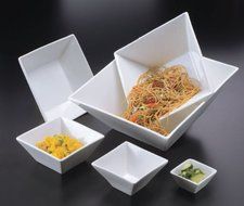 American Metalcraft SQB55 4-7/8-Inch Square Porcelain Bowl, 13-Ounce