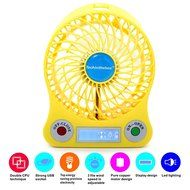 TechIntheBox LED display Portable Fan 4-inch 3 Speeds Mini USB Rechargeable Fan with LED Light Powered By Electric-powered... N16