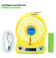TechIntheBox LED display Portable Fan 4-inch 3 Speeds Mini USB Rechargeable Fan with LED Light Powered By Electric-powered... N17
