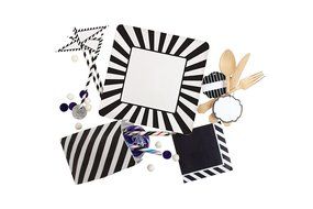 Party Partners Design 12 Count Customizable Tag Set, Black N2