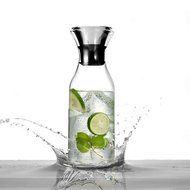 Artcome 35 Oz Heat Resistant Water Pitcher with Stainless Steel Flow Lid, Borosilicate Glass Carafe