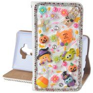 For ZTE ZMAX Z970 Hallowmas Theme Phone Case,Yaheeda 3D Handmade Stones Pumpkin Flower Skull Design PU Leather... N13