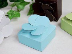 BalsaCircle 100 2&quot;x2&quot;x1&quot; Wedding Favors Boxes with Cute Petal Top - Sage Green