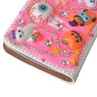 For ZTE ZMAX Z970 Hallowmas Theme Phone Case,Yaheeda 3D Handmade Stones Pumpkin Flower Skull Design PU Leather... N19