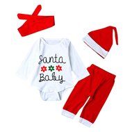 Xmas Clothes Outfits Set ,BeautyVan Kid Newborn Baby Romper Bodysuit+Pants Hat Hairband Xmas Clothes Outfits Set... N2