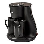 Ovente Black 450-Watts Coffee Maker with Ceramic Personal Cups and Removable Water Filter and Drip Tray