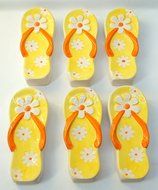 AD Trend "Italian Style" 28379 Radiators Humidifier, Ceramic, Yellow Slipper Shape (Pack of 6)