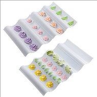 Sher Wave-shaped Cake Decorating Plastic Pad Sugarcraft Modelling Pad Flower Mold Tool Set of 2