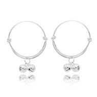 Bell Newborn Baby Kids Bangle Bracelet Silver Adjustable 2pcs Gift N3