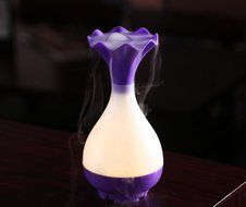 Leewa Ultrasonic Aroma Humidifier Air Diffuser with LED for Home and Car (Purple) N9